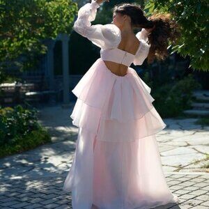 Baby soft moonlight gown pink selkie baby shower dress